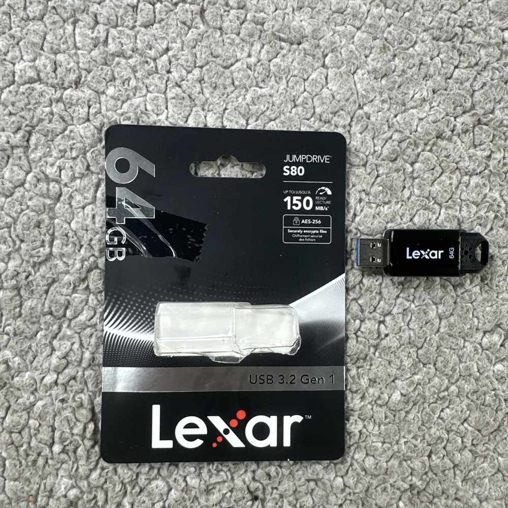 New Lexar JumpDrive S80 64GB USB 3.2 Gen 1 Flash Drive LJDS080064G Open Box